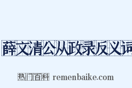 薛文清公从政录反义词是什么意思的图片